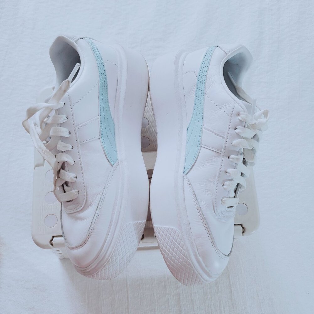 PUMA OSLO MAJA White + Mint Blue Platform Sneakers